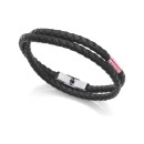 Viceroy Bracelet 1383P01010 Men Steel with Black Leather