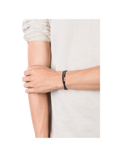 Viceroy 1383P01010 Men's Bracelet Black Leather & Steel