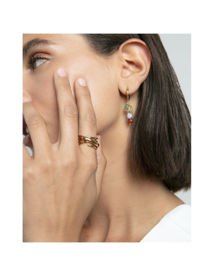 Anillo Viceroy 14295A01612 acero IP dorado mujer diseño abierto