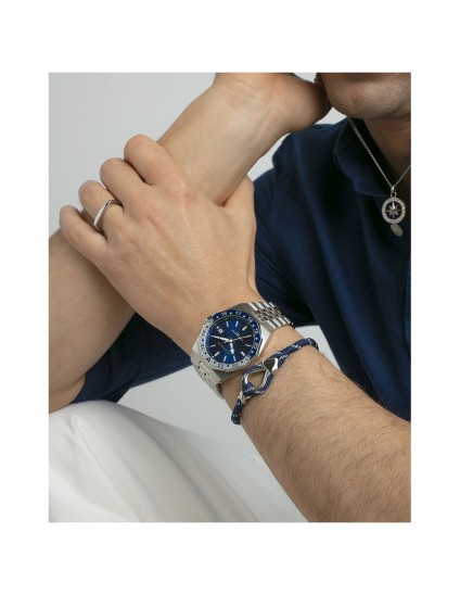 Pulseira Viceroy Fashion 14301P01013 Homem Aço e Nylon Azul Branco