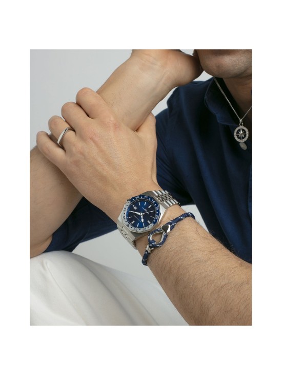 Pulseira Viceroy Fashion 14301P01013 Homem Aço e Nylon Azul Branco