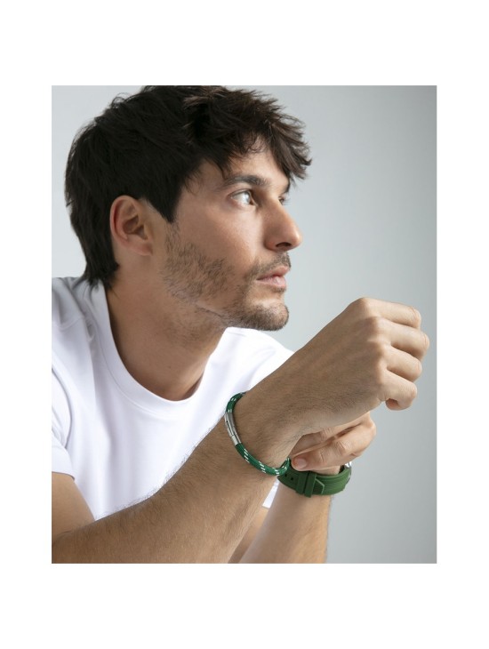 Pulsera Sr Fashion 14301P01016 hombre acero y nylon verde
