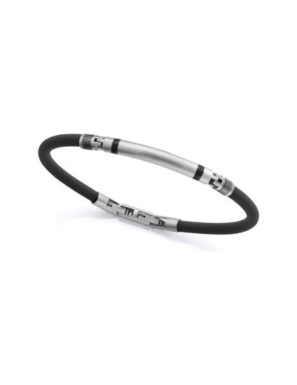 Pulsera Sr Fashion 14303P01010 Acero y Silicona Negra Hombre