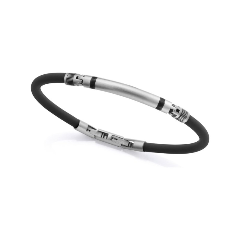 Pulseira Sr Fashion 14303P01010 Homem em Aço e Silicone Preto