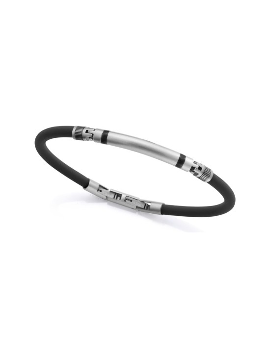 Pulseira Sr Fashion 14303P01010 Homem em Aço e Silicone Preto