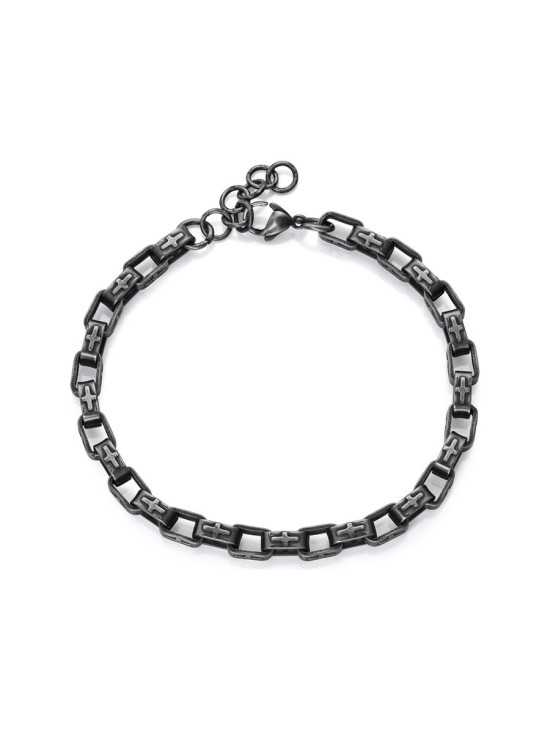 Sr Fashion 14304P01000 Men's Aged Silver Steel Bracelet