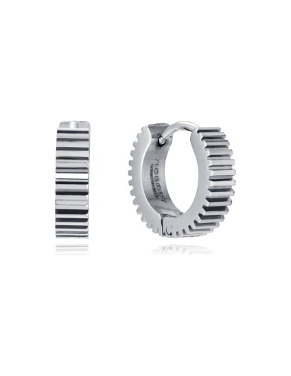 Viceroy 14305E01000 Men's Silver Steel Earrings with Shine