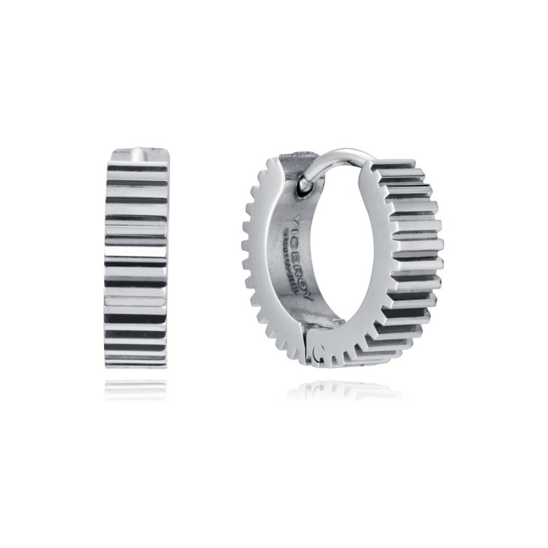Viceroy 14305E01000 Men's Silver Steel Earrings with Shine
