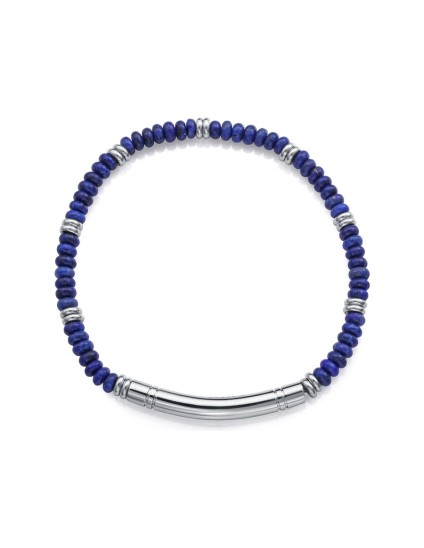 Pulseira Sr Fashion 14308P01013 Homem em aço com pedras lapis-lazúl