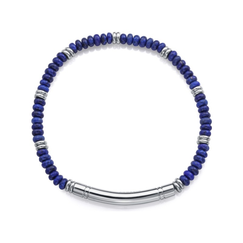Men's Sr Fashion 14308P01013 Bracelet Steel & Lapis Lazuli Stones
