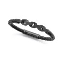 Pulsera Viceroy Fashion 14311P01010 Hombre Acero con baño IP gris y piel negra