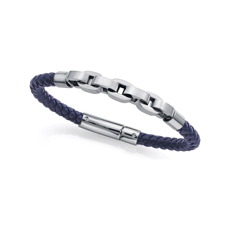 Pulsera Viceroy Fashion 14311P01013 Hombre Acero y Piel Azul