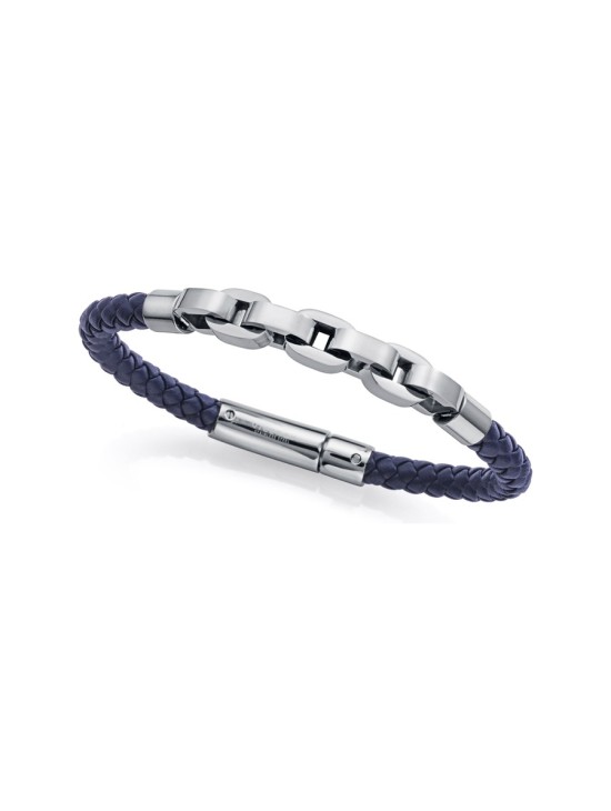 Pulsera Viceroy Fashion 14311P01013 Hombre Acero y Piel Azul