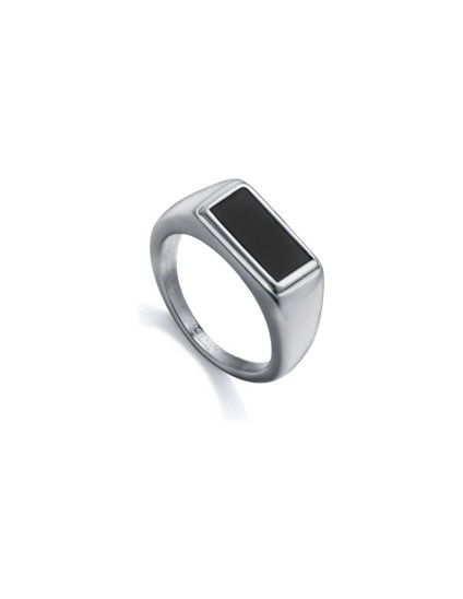 Anillo Sr Fashion 14315A02010 Acero con Ágata Negra Hombre