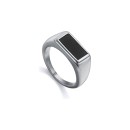 Sr Fashion Ring 14315A02010 Men’s Steel with Black Agate