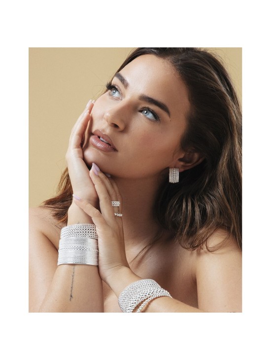 Anel Viceroy 14318A01800 em Aço com Banho de Prata para Mulher