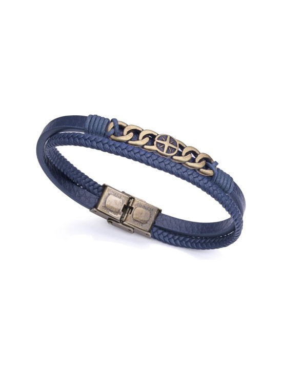 Pulseira Viceroy Magnum 1483P01013 Homem Aço IP Castanho e Couro Az