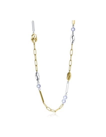 Collar FN 75372C01019 Mujer Acero IP dorado con perlas bicolor