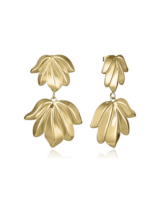 Brincos FN 15158E01012 Mulher Aço IP Dourado Brilho 5 cm