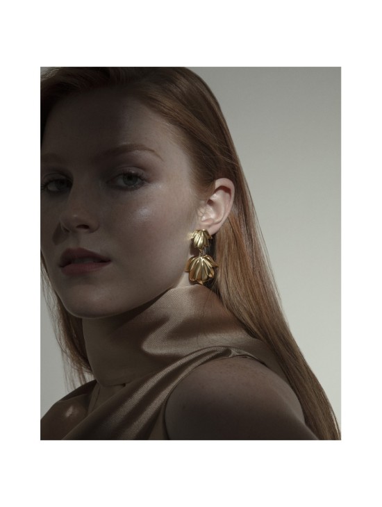 Pendientes FN 15158E01012 Mujer Acero IP dorado brillo 5 cm