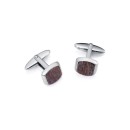 Botões de Punho Sr Fashion 75376G01011 Homem Aço com Pedra Natural Broncita