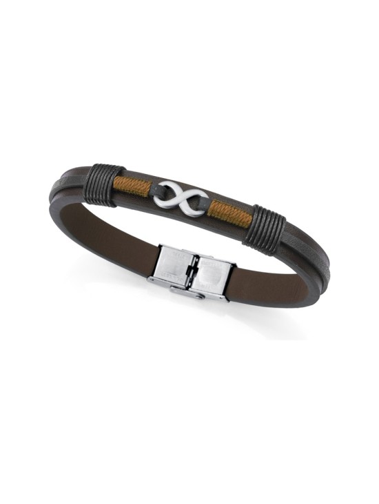 Viceroy Men's Bracelet 75380P01011 Brown & Black Leather Steel
