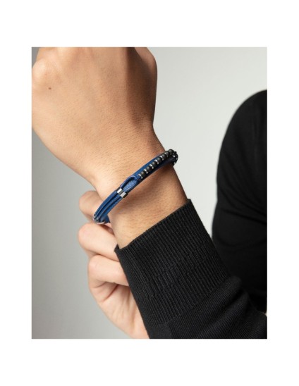 Viceroy Fashion Men's Bracelet 15169P01013 Blue Steel & Leather