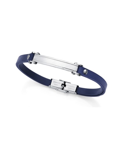 Pulseira Magnum 75379P01013 Homem Aço com Pele Azul