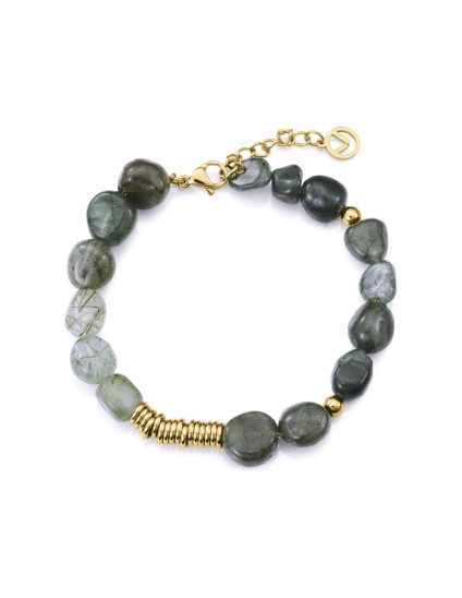 Pulsera Señora Fn 15156P09016 Mujer Acero IP dorado y jaspe verde