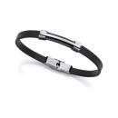 Pulseira Viceroy 75402P01010 Homem Aço com banho IP preto e pele preta