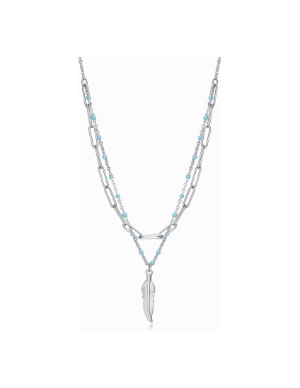 Viceroy 75308C01000 Women's Silver Enamel Steel Necklace