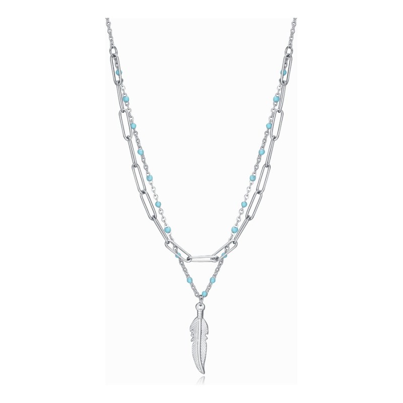 Collar Viceroy 75308C01000 Mujer Acero con Esmalte Plateado