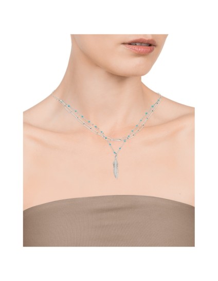 Collar Viceroy 75308C01000 Mujer Acero con Esmalte Plateado