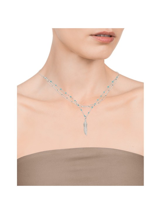 Collar Viceroy 75308C01000 Mujer Acero con Esmalte Plateado