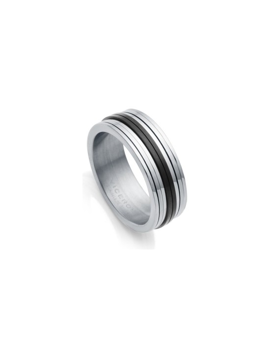 Anillo Viceroy 75294A01810 Hombre Acero IP negro giratorio brillo