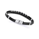 Pulsera Viceroy Fashion 15169P01010 Hombre en Acero y piel negra