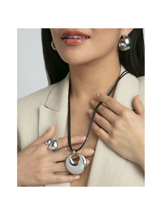 Collar Viceroy 15175C01000 Mujer Acero IP Dorado y Piel Negra