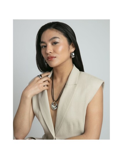 Collar Viceroy 15175C01000 Mujer Acero IP Dorado y Piel Negra