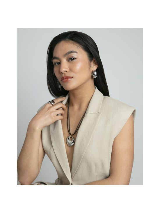Colar Viceroy 15175C01000 Mulher Aço IP Dourado e Pele Preta
