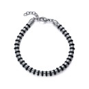 Pulseira Sr Fashion 15184P01010 Homem Aço com silicone preta