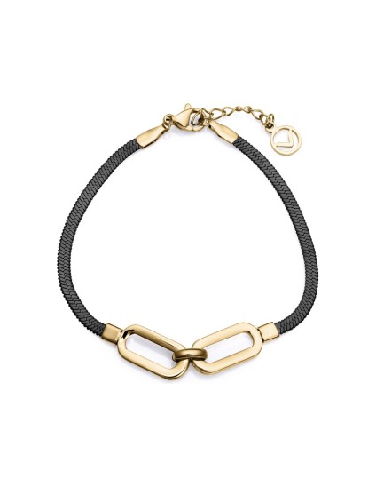 Viceroy 75371P01010 Women's Black IP Steel Bracelet with Gold Plati