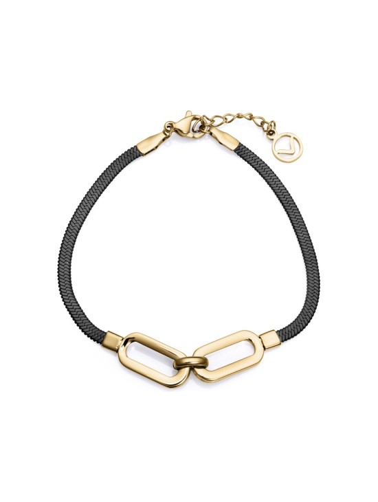 Viceroy 75371P01010 Women's Black IP Steel Bracelet with Gold Plati