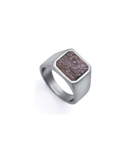 Viceroy 75376A02411 Matte Steel Men's Ring with Natural Stone