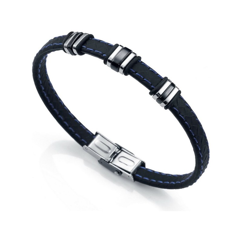 Pulsera Sr Fashion 6333P09013 Hombre Acero con IP negro y silicona
