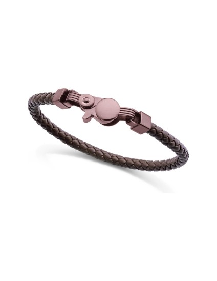 Pulsera Viceroy 15181P01011 Hombre Acero IP marrón y piel marrón