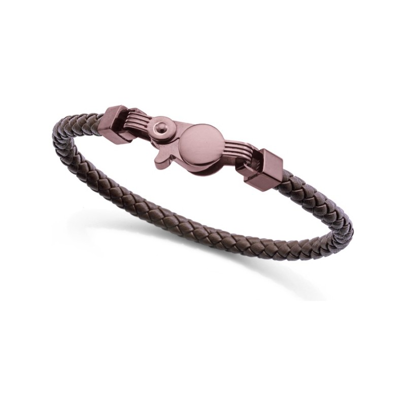 Viceroy 15181P01011 Men's Brown IP Steel & Leather Bracelet