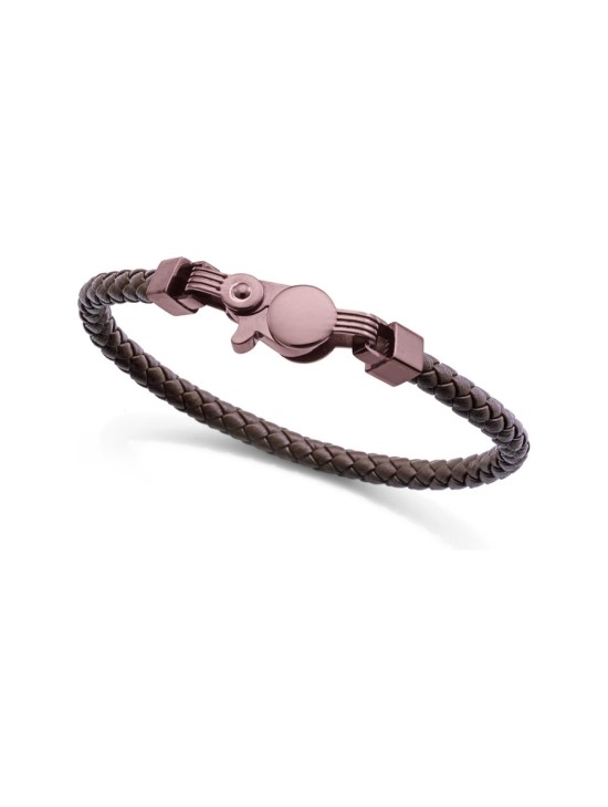 Viceroy 15181P01011 Men's Brown IP Steel & Leather Bracelet