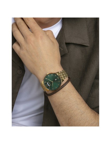 Pulseira Viceroy 15181P01011 Homem Aço IP e Pele Castanha