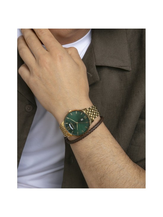 Pulsera Viceroy 15181P01011 Hombre Acero IP marrón y piel marrón