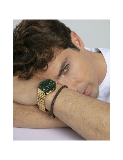 Pulsera Viceroy 15181P01011 Hombre Acero IP marrón y piel marrón